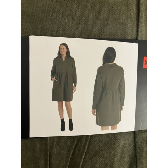 Nine West Jean Dress Womens XS Green 100% Cotton Pockets Soft Denim Knee Length - Picture 9 of 11